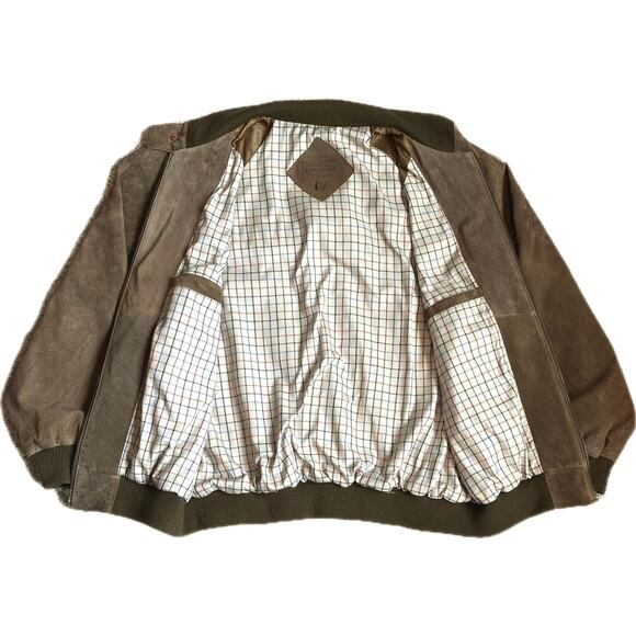 PENDLETON Suede Leather Zip Up Bomber Jacket XL Mocha Brown Classic Utility Barn - Picture 9 of 13